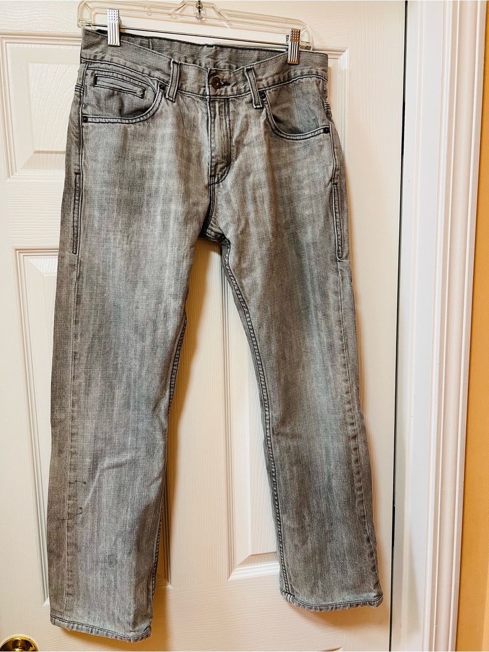 Levi's Men's Washed Grey Straight Jeans